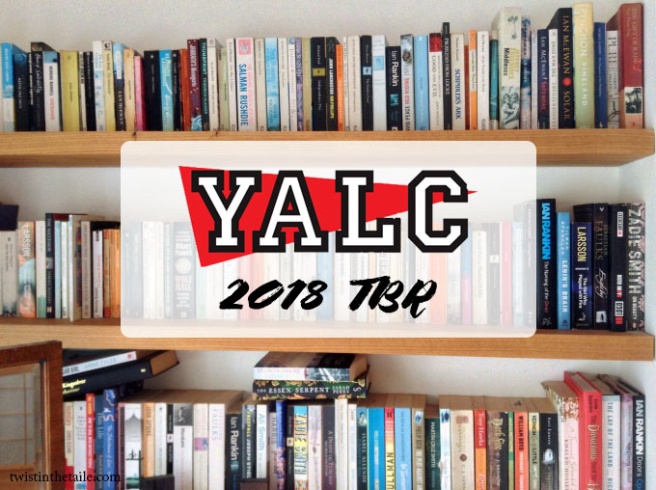 A bookshelf with the YALC logo on top and the text '2018 TBR'.